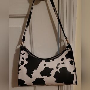 NEW Trendy Small Black and White Cow Print Women's Bag